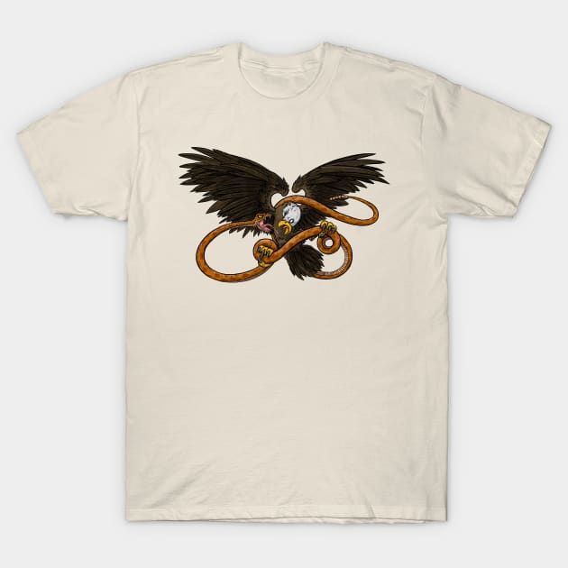 Eagle Vs. Rattlesnake T-Shirt by joehavasy